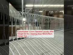Disesuaikan 2.2mm Diameter Wire Hanger untuk toko pembersih kering 18inch/46cm Ukuran gantungan